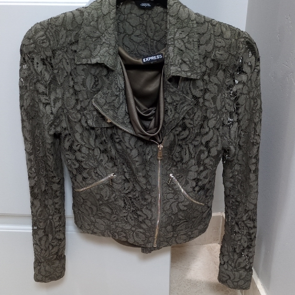 Bebe Olive Lace Women's Moto